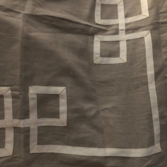 Eastern Accents Resort Linen fretwork euro sham 27" square Greek Key chinoiserie - Picture 5 of 8